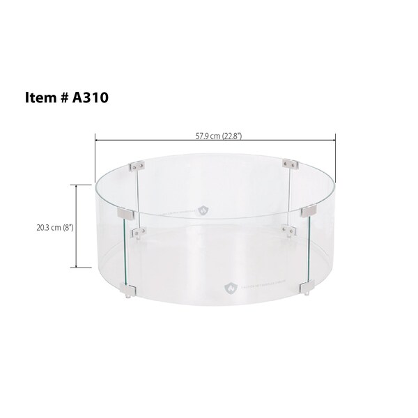 Wind Guard Circular Glass Model In Clear Finish